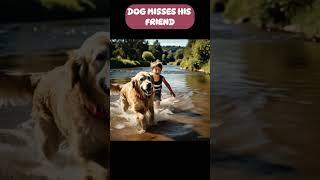 Poor Dog Bruno Misses His Best Friend  | Little Paw Stories #cutepets #ai #animalshorts #cartoon
