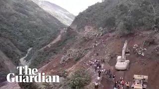 People swept away by mudslide as mountainside collapses in Bolivia