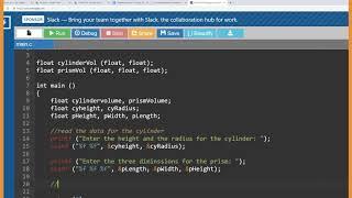 Using Functions with C Programming Prism and Cylinder Volume