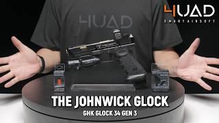 Toy Gun ASMR - GHK Glock 34 Gen 3 Aluminum Slide GBB pistol + @4UADSmartAirsoft  upgrade parts!