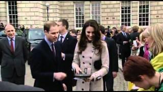 Prince William and Kate Middleton tossing pancakes in Belfast