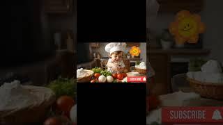 "Little Chef's Big Cooking Adventure: Making Pizza with a Smile! ‍ #shorts