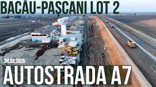 AUTOSTRADA A7 | Bacau-Pascani lot 2 | Lucrari la apus de soare 24.02.2025