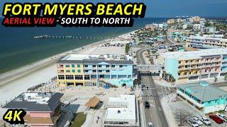 Fort Myers Beach - Aerial View of the Entire Island from South to North