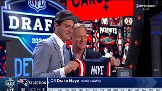 Patriots select Drake Maye No.3 overall in 2024 NFL Draft