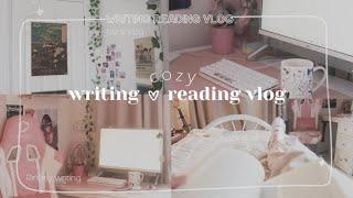 writing my fantasy book  reading, talking about my projects, booktalk, rainy chill +cozy vlog 