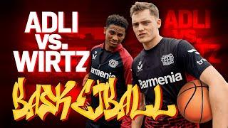 Who will win the three-man shootout?  | Florian Wirtz and Amine Adli play basketball