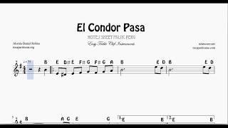 El Condor Pasa Notes Sheet Music for Flute, Violin, Recorder, Oboe