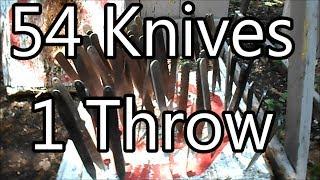 54 Knives thrown at once - Epic Blade Time