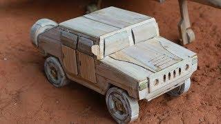 How to make a Miniature Hummer Military Car from bamboo.