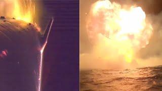 Boom! SpaceX Starship successfully re-enters atmosphere, splashes down and explodes