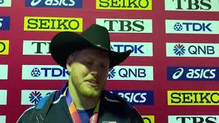 Ryan Crouser after 22.90 silver medal in shot put at 2019 Worlds