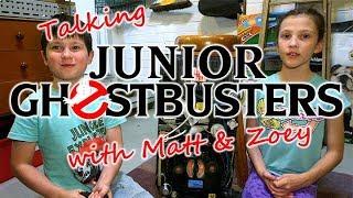 Talking Junior Ghostbusters with Matt & Zoey kids family movie film bts