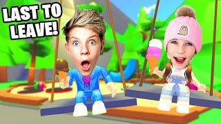 LAST TO LEAVE THE PLAYGROUND in Roblox Adopt Me WINS $1000 ROBUX!! Prezley & Miss Charli