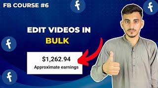 How To Edit Bulk Videos | How To Edit Videos in Bulk | Facebook Earning Course 2024