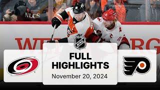 NHL Highlights | Hurricanes vs. Flyers - November 20, 2024