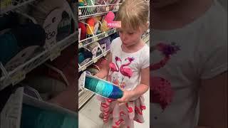 7 y/o goes yarn shopping  #shorts #crochet #knitting #yarn