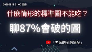 什麼情形的標準圖不能吃？ 聊87%會破的圖！ 20250515【老余交易夜】