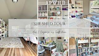 Craft Room Tour | Turning a She Shed into a Home Office | Organization Tips