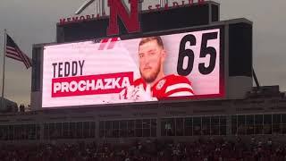 Nebraska Huskers Band, Starting lineup video, and Tunnel walk.