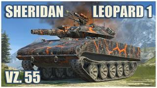 Sheridan, Leopard 1 & Vz. 55 • WoT Blitz Gameplay