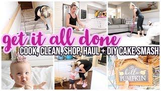 GET IT ALL DONE! CLEAN WITH ME, COOK WITH ME, SHOP WITH ME AT DOLLAR TREE + DIY CAKE SMASH