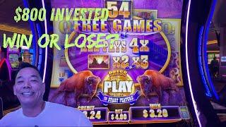 Epic 54-Game Bonus on Buffalo Diamond After $800 Invested! Will It Pay Off?