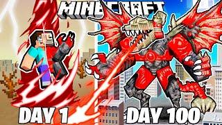 I Survived 100 Days as a DRAGON DRILLMAN in Minecraft!