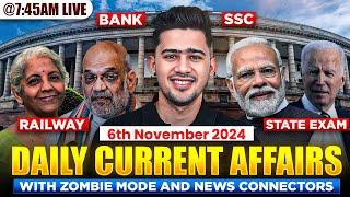 Live Current Affairs: 6th November 2024 | Government Exam Preparation with Kush Sir | Yes Officer