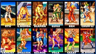 Street Fighter II TURBO Hyper Fighting ALL CHARACTERS | SUPER NINTENDO - SUPER NES | 1080p 60fps