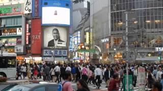 Die große Kreuzung in Shibuya, Tokio