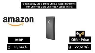 G-Technology 1TB G-DRIVE USB 3.0 mobile Hard Drive with USB Type-C and USB Type-A Cables (Black)