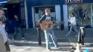 Mark Timoney busking in Portlaoise