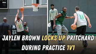 Jaylen Brown LOCKS UP Payton Pritchard during practice 1v1