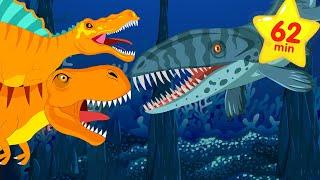 We're Going on a Mosasaur Hunt, Bear Hunt, Hickory Dickory T-rex, Hush Little Baby + More Kids Songs