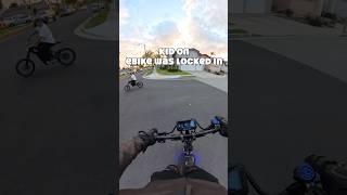 The kid on the eBike was locked in.