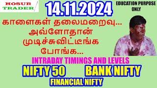 Nifty Prediction for Tomorrow in Tamil  14.11.2024 | Options Intraday Trading Analysis