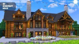 Minecraft: How to Build a Beautiful Large Wooden Mansion (Easy to Build) | Tutorial