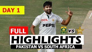 PAKISTAN VS SOUTH AFRICA FULL HIGHLIGHTS 1ST TEST MATCH 2024 | DAY 1 | PAK VS SA