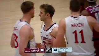 Saint Mary's Augusta Marciulionis hits basket, is fouled, hits free throw vs. Santa Clara