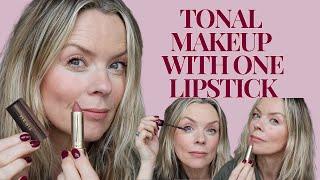 A tonal makeup with one lipstick, plus my pre makeup facial massage