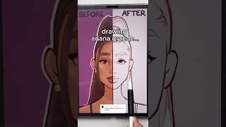 Drawing Ariana Grande Before Vs After…️(Style Challenge)#shorts #arianagrande #artchallenge