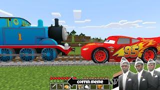 Lightning McQueen vs Thomas Tank Engine in Minecraft - Coffin meme