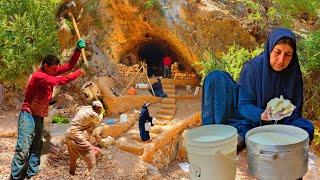 Nomadic life in the cave, cave repair, butter production by the nomadic lady and...2023