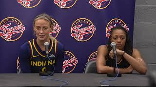 Sophie Cunningham, Kelsey Mitchell, Stephanie White after Fever loss to Mystics, now 2-3