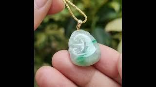 Ruyi Jadeite Jade Pendant with 18k Gold Clasp - Singapore