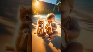 A Baby and His Hero Kitten #catstory #MeowMongs