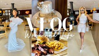 Weekly vlog: Sunday lunch date |Working on content | GRWM | Gender reveal lunch | Shopping| new hair