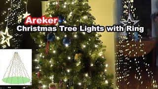 Areker Christmas Tree Lights with Ring LED  String Lights  8 Modes Memory Outdoor Indoor