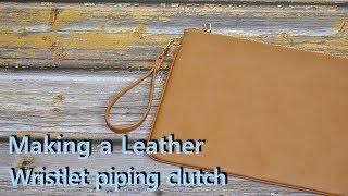 Making a leather clutch bag / Various Storage Space / Piping